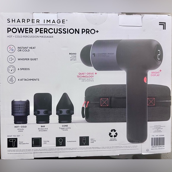 Sharper Image Other - Sharper Image Pro+ Hot & Cold Percussion Massage Gun- 6 Speeds | Case |Open Box